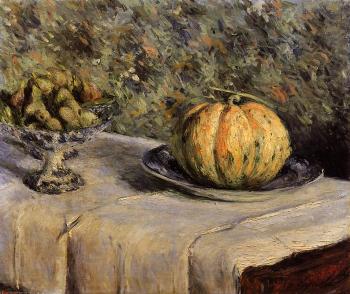 Gustave Caillebotte : Melon and Bowl of Figs Gustave Caillebotte